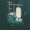 Органайзер для косметики та прикрас Esmeralda зі стійкою та дзеркалом, зелений - Фото№4