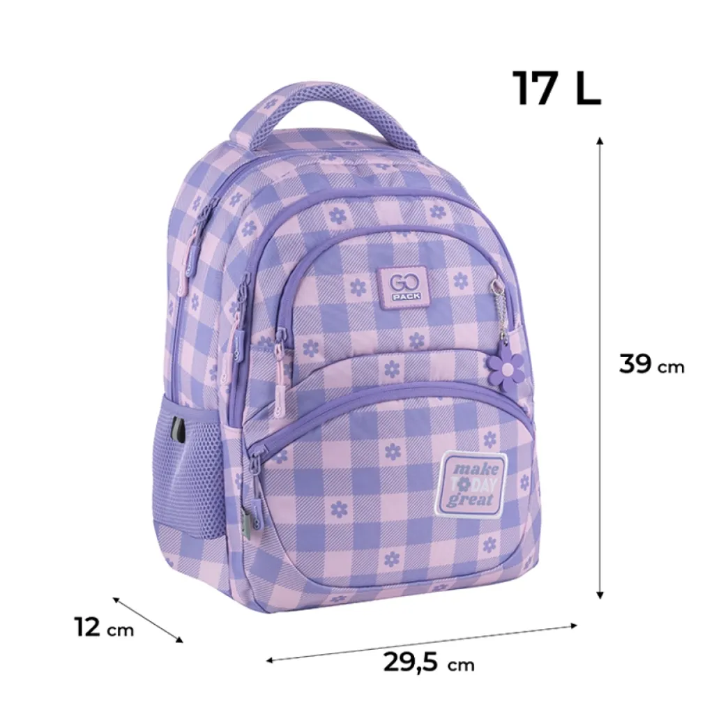 Ортопедический рюкзак школьный GoPack Education Make Today Great GO25-175M-4, лиловый Ортопедический рюкзак школьный GoPack Education Make Today Great GO25-175M-4, лиловый