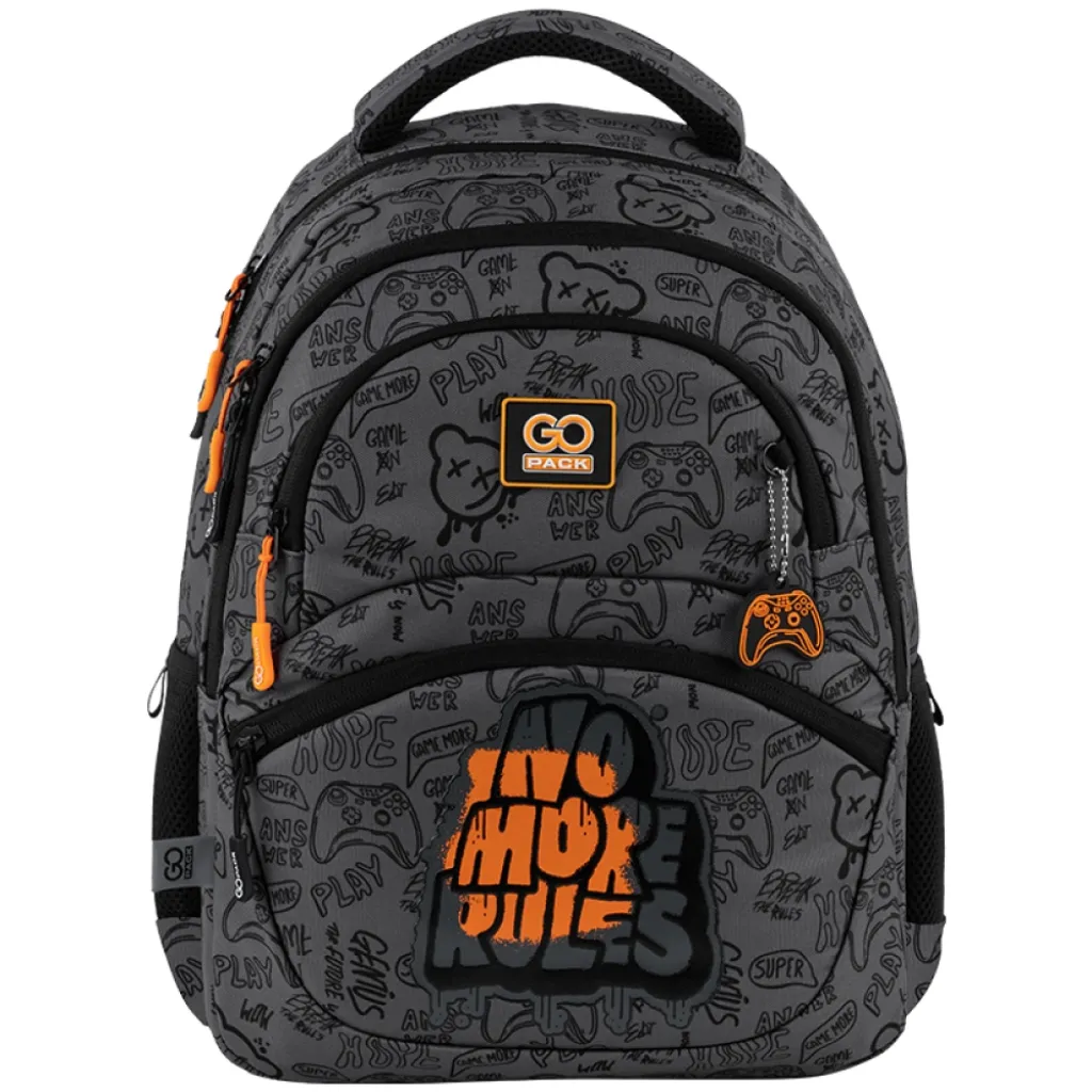 Ортопедический рюкзак школьный GoPack Education No More Rules GO25-175M-5, серый Ортопедический рюкзак школьный GoPack Education No More Rules GO25-175M-5, серый