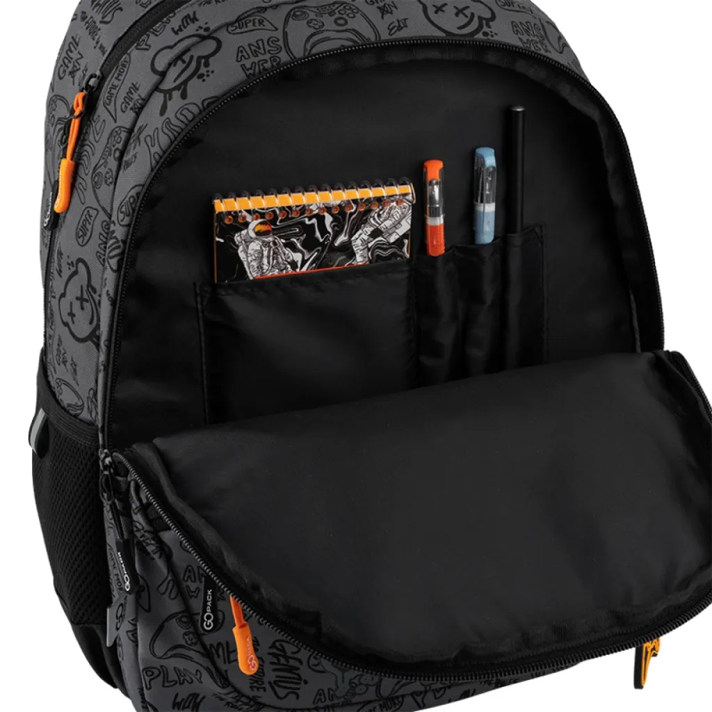 Ортопедический рюкзак школьный GoPack Education No More Rules GO25-175M-5, серый Ортопедический рюкзак школьный GoPack Education No More Rules GO25-175M-5, серый