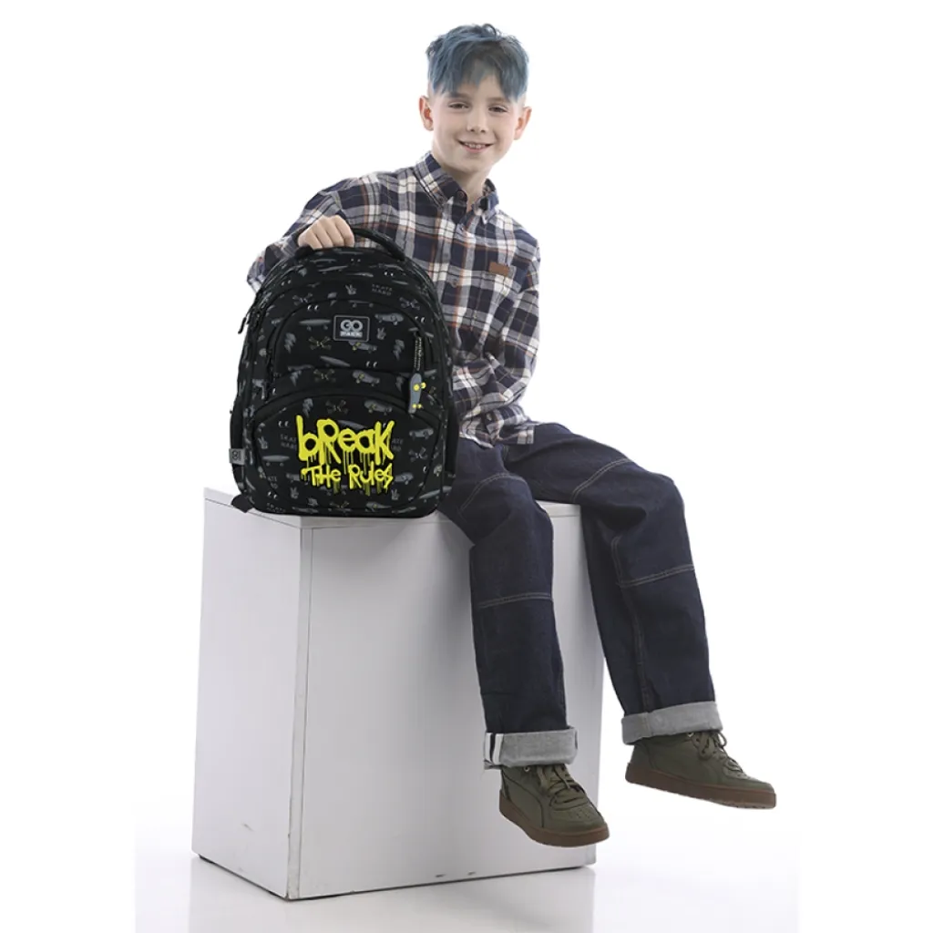 Ортопедический рюкзак школьный GoPack Education Break The Rules GO25-175M-6, черный