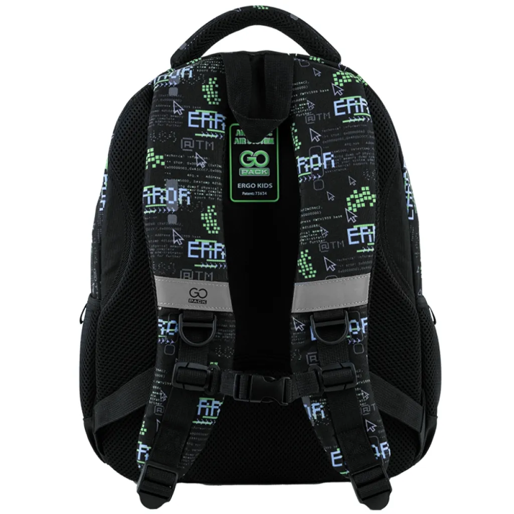 Ортопедичний рюкзак шкільний GoPack Education Error GO25-175M-7, чорний Ортопедичний рюкзак шкільний GoPack Education Error GO25-175M-7, чорний