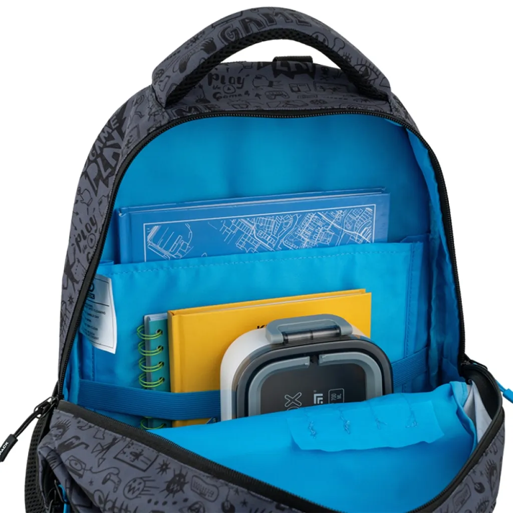 Ортопедический рюкзак школьный GoPack Education Cool Gamer GO25-175M-8, темно-серый Ортопедический рюкзак школьный GoPack Education Cool Gamer GO25-175M-8, темно-серый