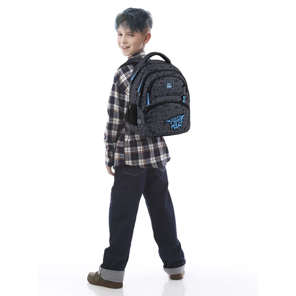Ортопедический рюкзак школьный GoPack Education Cool Gamer GO25-175M-8, темно-серый Ортопедический рюкзак школьный GoPack Education Cool Gamer GO25-175M-8, темно-серый