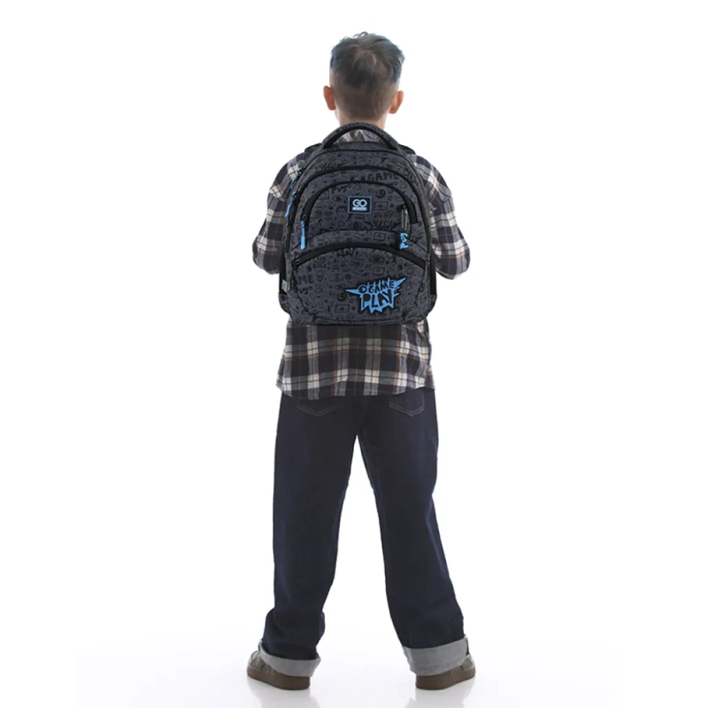 Ортопедический рюкзак школьный GoPack Education Cool Gamer GO25-175M-8, темно-серый Ортопедический рюкзак школьный GoPack Education Cool Gamer GO25-175M-8, темно-серый