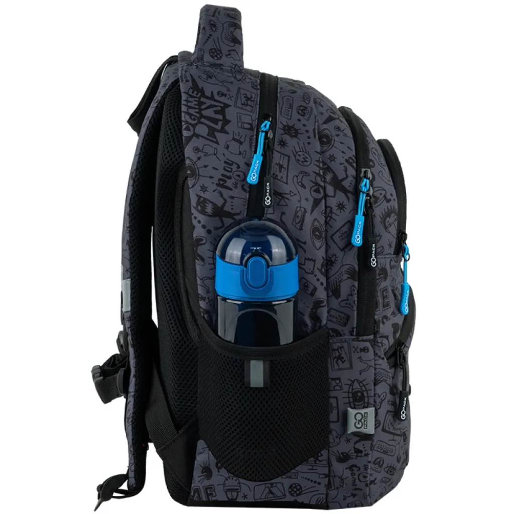 Ортопедический рюкзак школьный GoPack Education Cool Gamer GO25-175M-8, темно-серый Ортопедический рюкзак школьный GoPack Education Cool Gamer GO25-175M-8, темно-серый