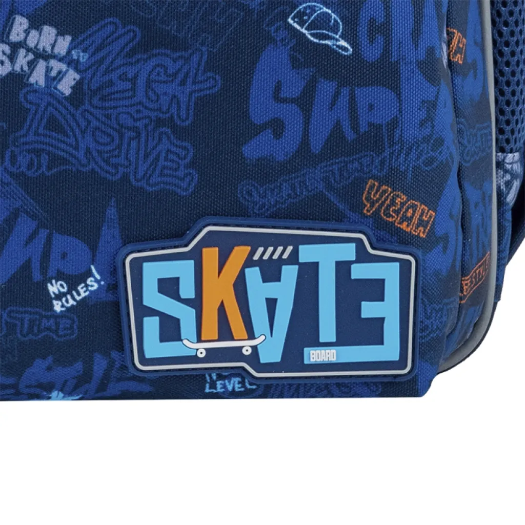 Ортопедический рюкзак школьный GoPack Education Crazy Skate GO25-182M-7, синий Ортопедический рюкзак школьный GoPack Education Crazy Skate GO25-182M-7, синий