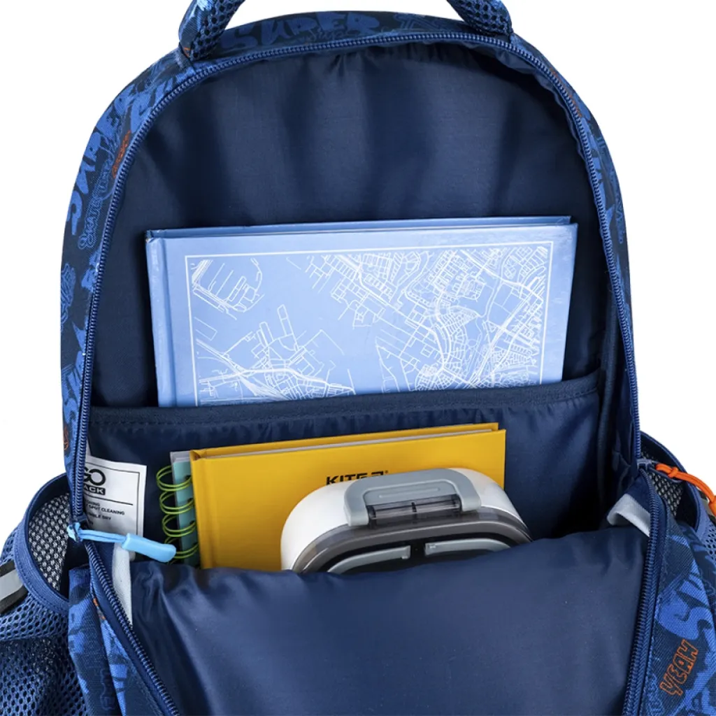 Ортопедический рюкзак школьный GoPack Education Crazy Skate GO25-182M-7, синий Ортопедический рюкзак школьный GoPack Education Crazy Skate GO25-182M-7, синий