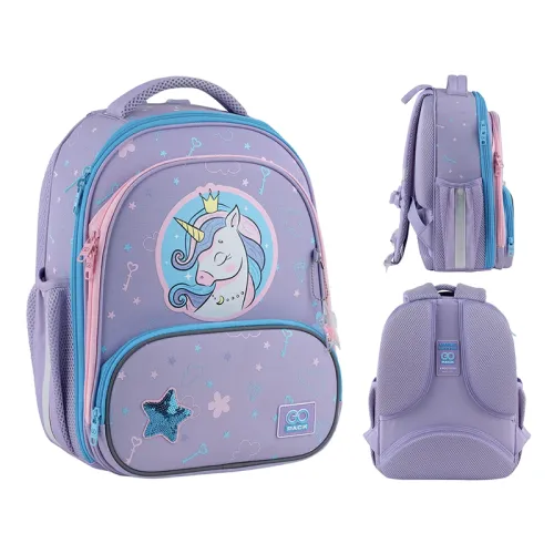 Ортопедический рюкзак каркасный GoPack Education Fairytale Unicorn 597M-3, сиреневый - Фото№1 Ортопедический рюкзак каркасный GoPack Education Fairytale Unicorn 597M-3, сиреневый - Фото№1