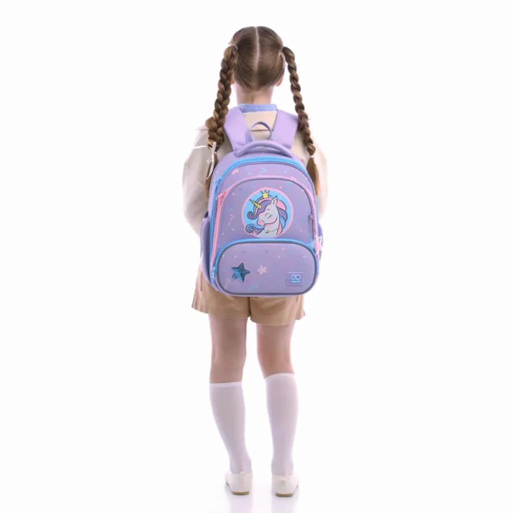 Ортопедический рюкзак каркасный GoPack Education Fairytale Unicorn 597M-3, сиреневый Ортопедический рюкзак каркасный GoPack Education Fairytale Unicorn 597M-3, сиреневый