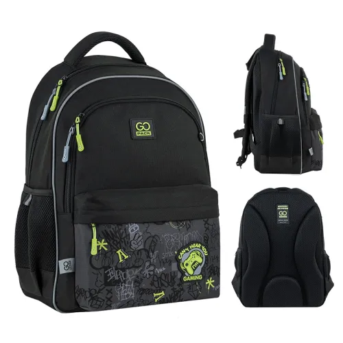 Ортопедический рюкзак школьный GoPack Education Gaming GO25-182M-6, черный - Фото№1 Ортопедический рюкзак школьный GoPack Education Gaming GO25-182M-6, черный - Фото№1