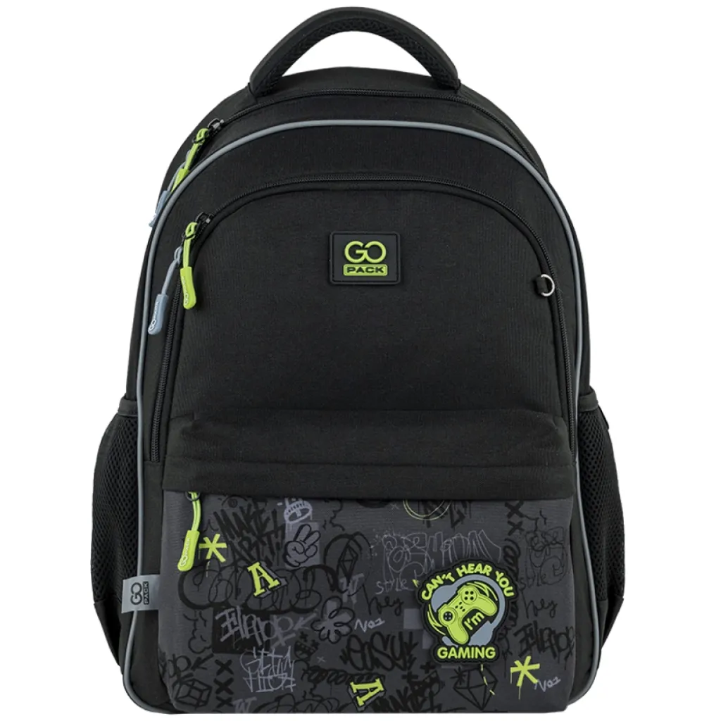 Ортопедический рюкзак школьный GoPack Education Gaming GO25-182M-6, черный Ортопедический рюкзак школьный GoPack Education Gaming GO25-182M-6, черный
