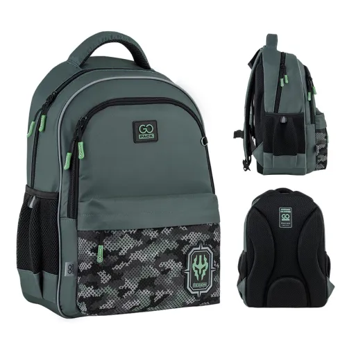 Ортопедический рюкзак школьный GoPack Education Legion GO25-182M-5, хаки - Фото№1
