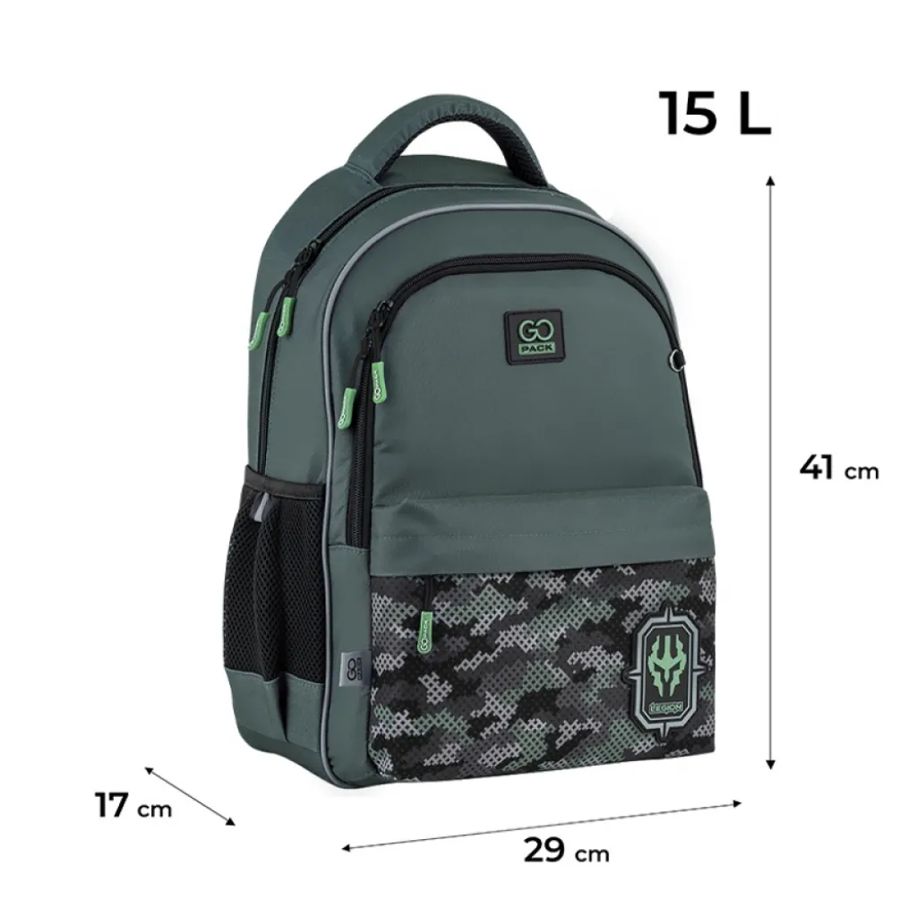 Ортопедический рюкзак школьный GoPack Education Legion GO25-182M-5, хаки