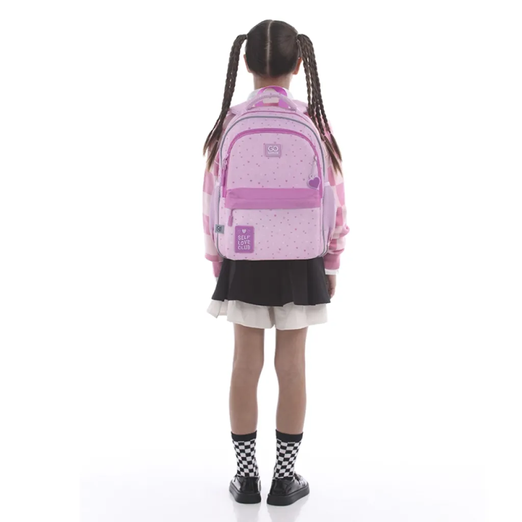 Ортопедичний рюкзак шкільний GoPack Education Self Love Club GO25-182M-4, рожевий Ортопедичний рюкзак шкільний GoPack Education Self Love Club GO25-182M-4, рожевий