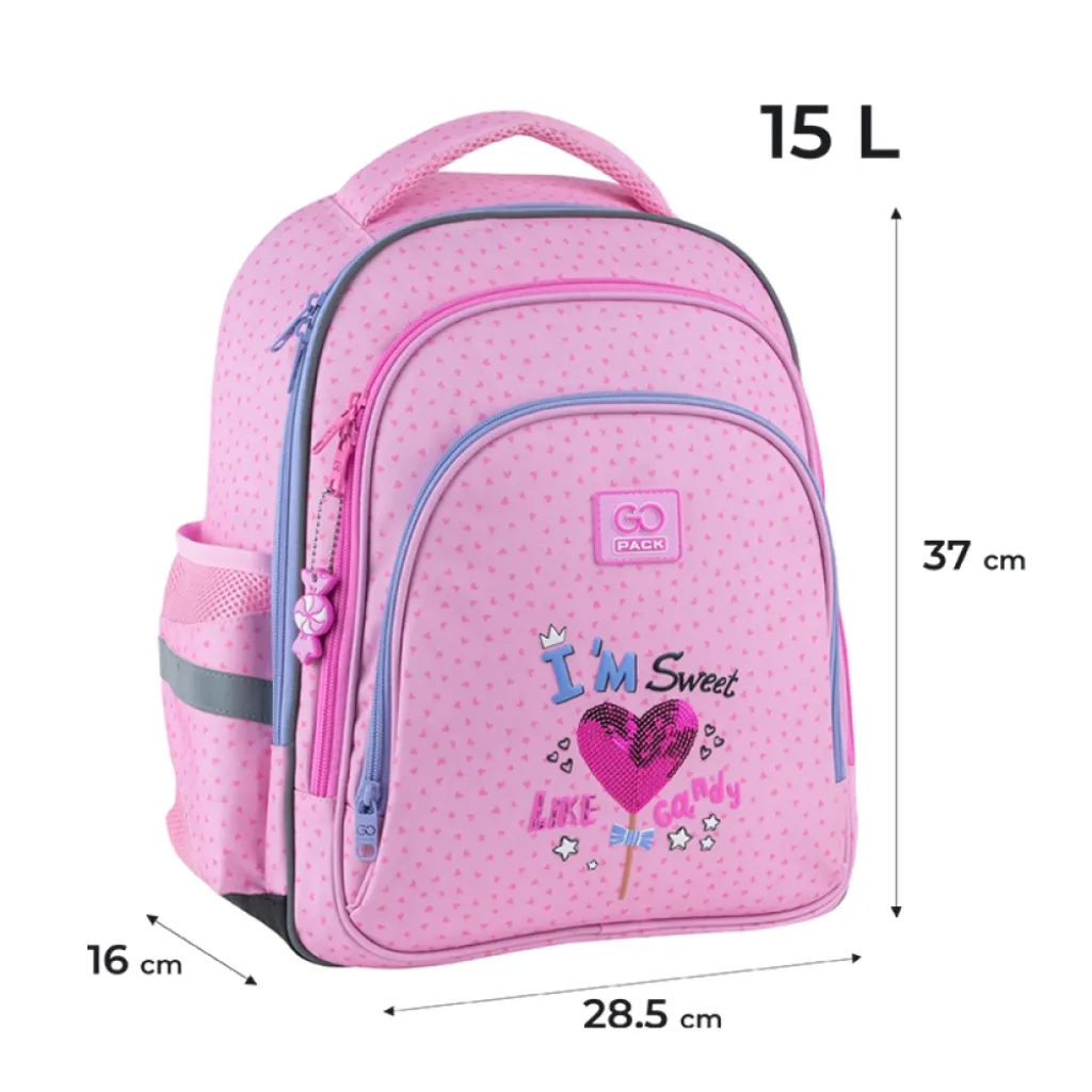 Ортопедичний рюкзак шкільний GoPack Education Sweet Like Candy GO25-2606S-3, рожевий Ортопедичний рюкзак шкільний GoPack Education Sweet Like Candy GO25-2606S-3, рожевий