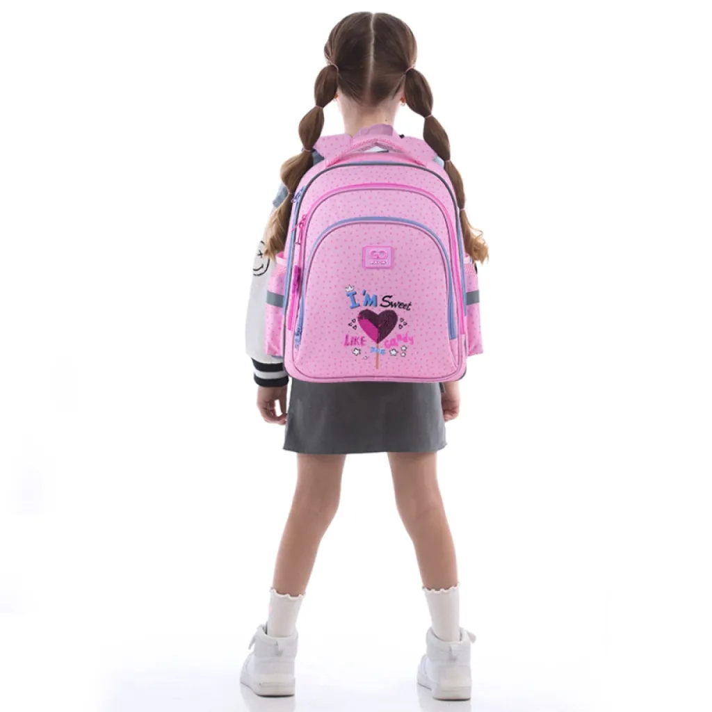 Ортопедичний рюкзак шкільний GoPack Education Sweet Like Candy GO25-2606S-3, рожевий Ортопедичний рюкзак шкільний GoPack Education Sweet Like Candy GO25-2606S-3, рожевий