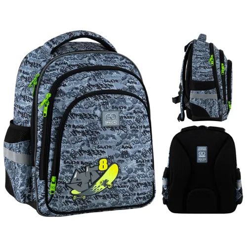 Ортопедичний рюкзак шкільний GoPack Education Graffiti GO25-2606S-5, сірий - Фото№1 Ортопедичний рюкзак шкільний GoPack Education Graffiti GO25-2606S-5, сірий - Фото№1