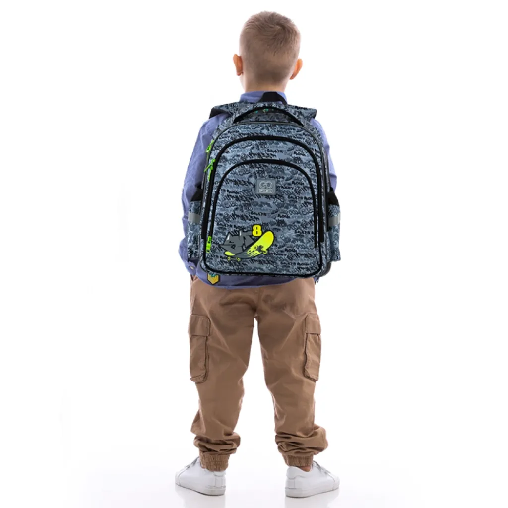 Ортопедичний рюкзак шкільний GoPack Education Graffiti GO25-2606S-5, сірий Ортопедичний рюкзак шкільний GoPack Education Graffiti GO25-2606S-5, сірий