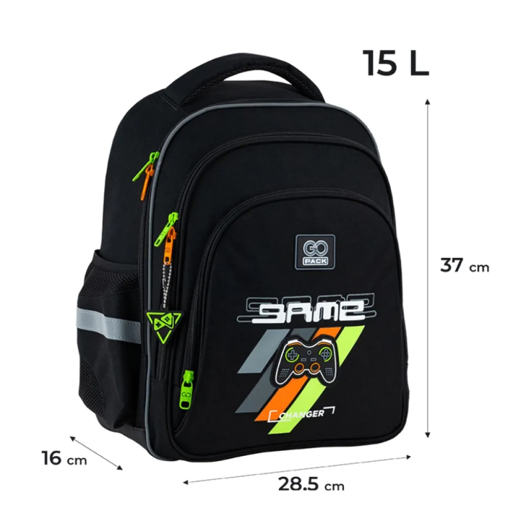 Ортопедичний рюкзак шкільний GoPack Education Next Level GO25-2606S-6, чорний Ортопедичний рюкзак шкільний GoPack Education Next Level GO25-2606S-6, чорний