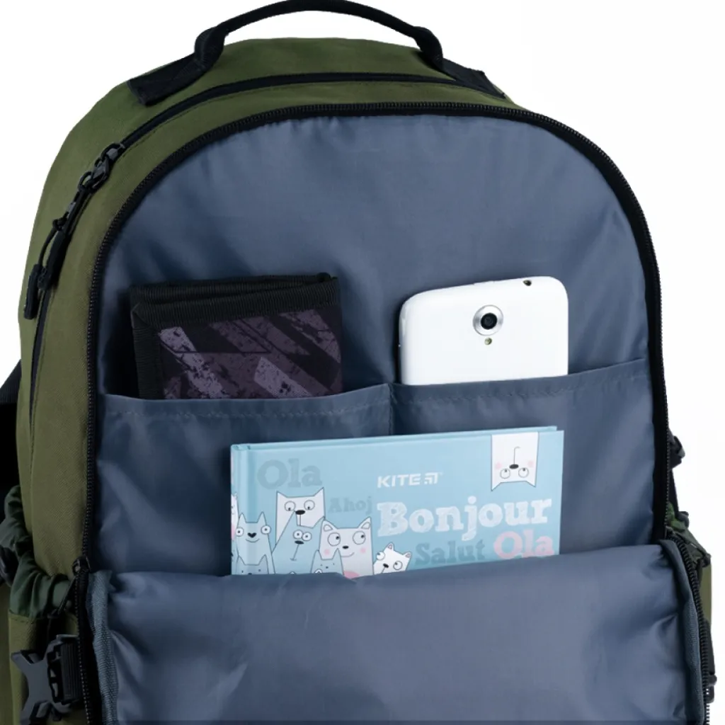 Ортопедический рюкзак школьный GoPack Education Teens 186, хаки