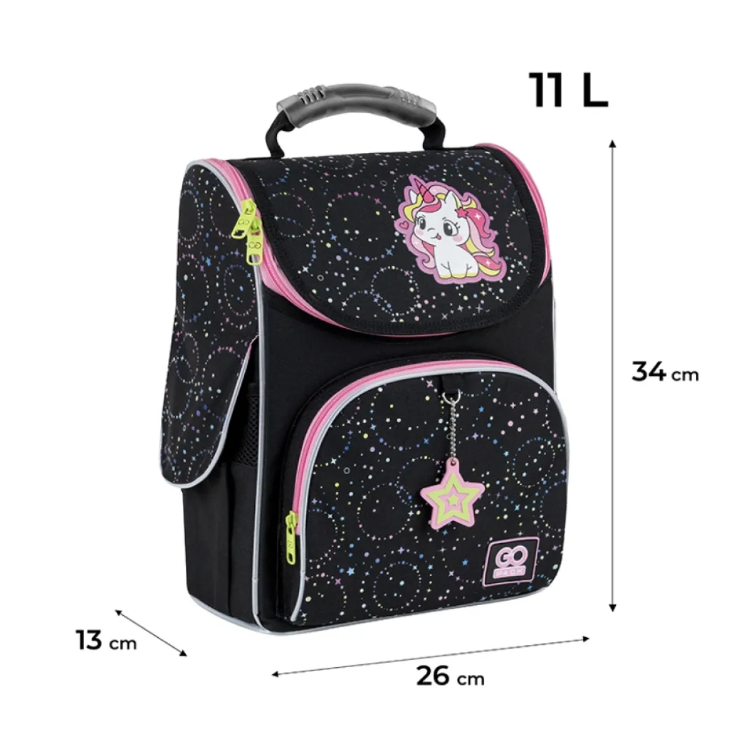 Ортопедический рюкзак школьный каркасный GoPack Education Magical Unicorn 5001S-4, черный Ортопедический рюкзак школьный каркасный GoPack Education Magical Unicorn 5001S-4, черный