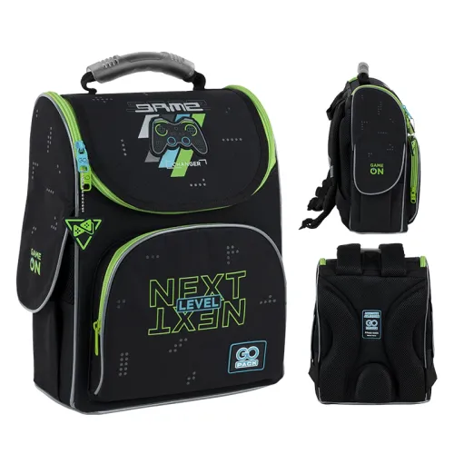 Ортопедический рюкзак каркасный GoPack Education Racing 5001S-7, черный - Фото№1