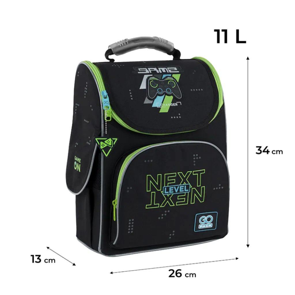 Ортопедический рюкзак каркасный GoPack Education Racing 5001S-7, черный