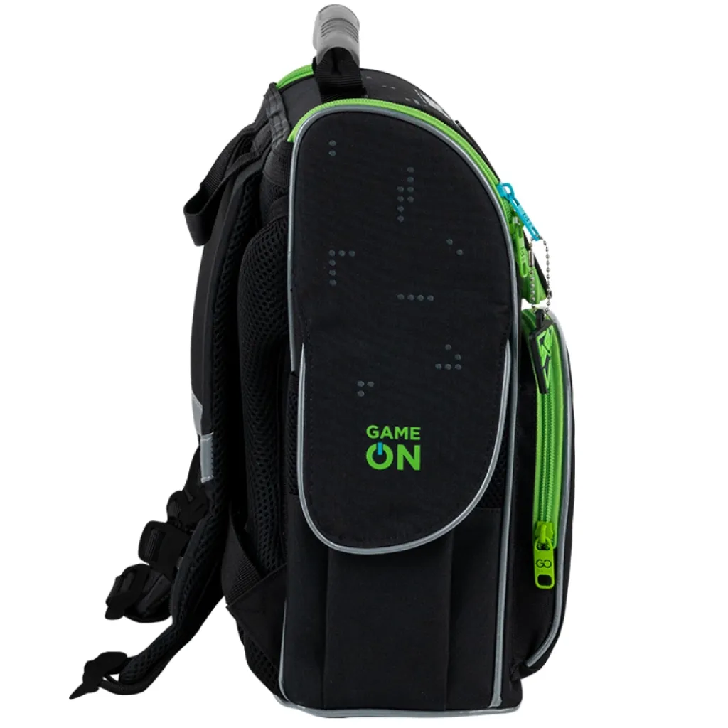 Ортопедический рюкзак каркасный GoPack Education Racing 5001S-7, черный