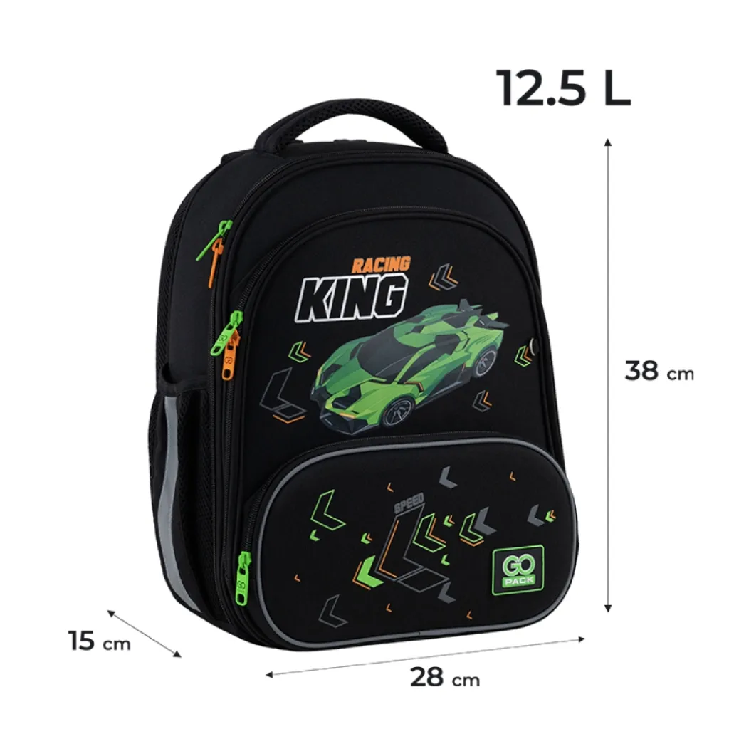 Ортопедичний рюкзак каркасний GoPack Education Rasing King 597M-5, чорний Ортопедичний рюкзак каркасний GoPack Education Rasing King 597M-5, чорний
