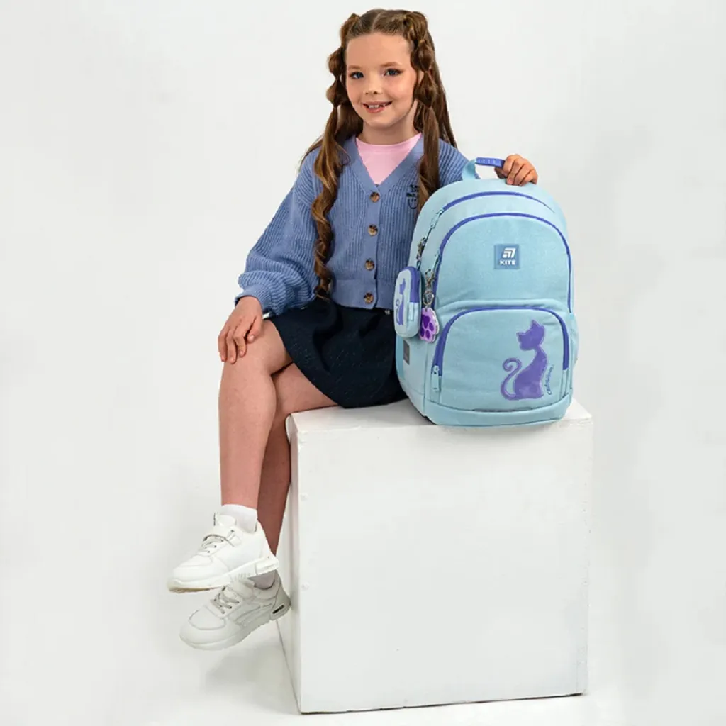 Ортопедичний рюкзак шкільний Kite Education 585 Catsline, блакитний Ортопедичний рюкзак шкільний Kite Education 585 Catsline, блакитний