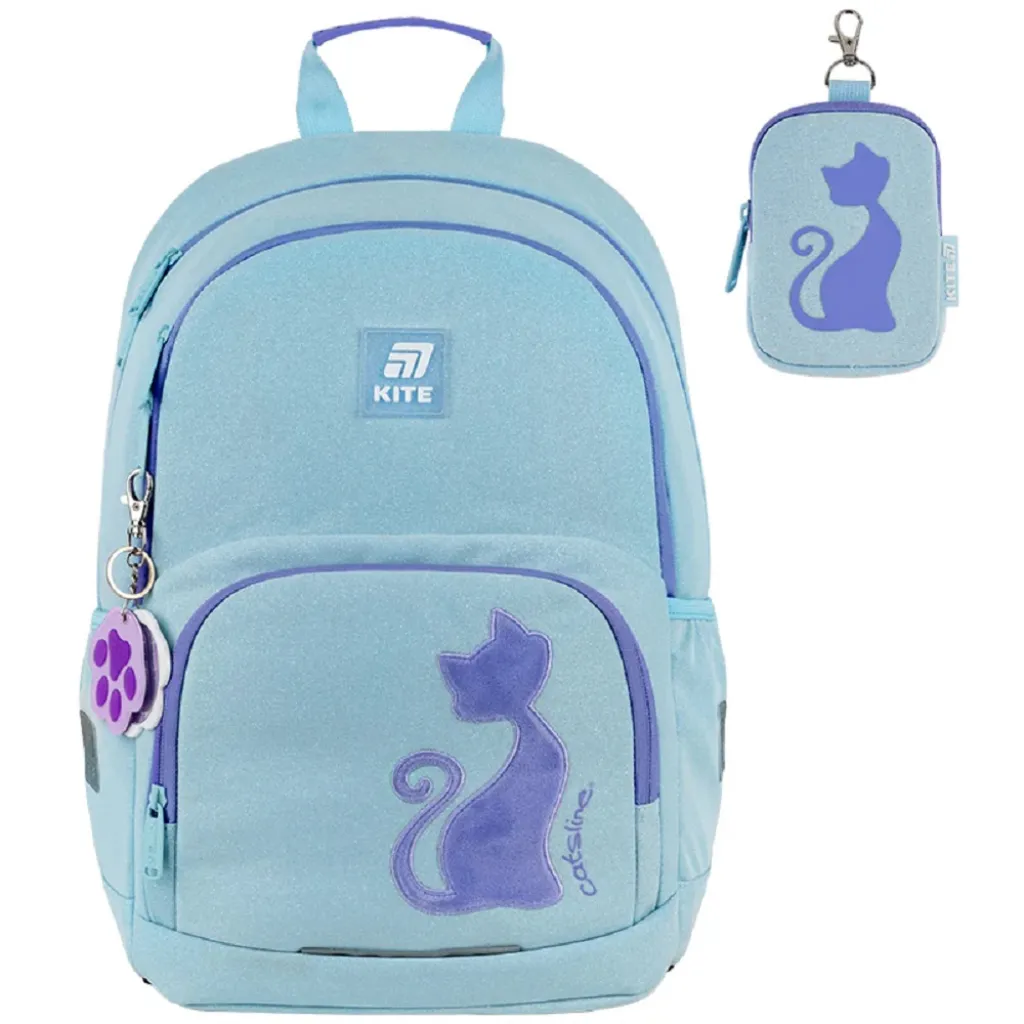Ортопедичний рюкзак шкільний Kite Education 585 Catsline, блакитний Ортопедичний рюкзак шкільний Kite Education 585 Catsline, блакитний