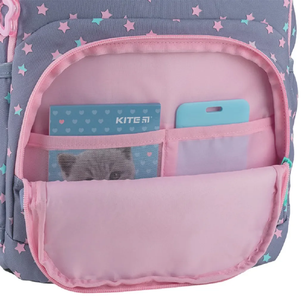 Ортопедичний рюкзак шкільний Kite Education Kawaii Stars 585M-2, сірий Ортопедичний рюкзак шкільний Kite Education Kawaii Stars 585M-2, сірий