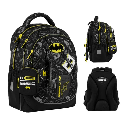 Ортопедичний рюкзак Kite Education DC Batman DC25-700M, чорний - Фото№1 Ортопедичний рюкзак Kite Education DC Batman DC25-700M, чорний - Фото№1