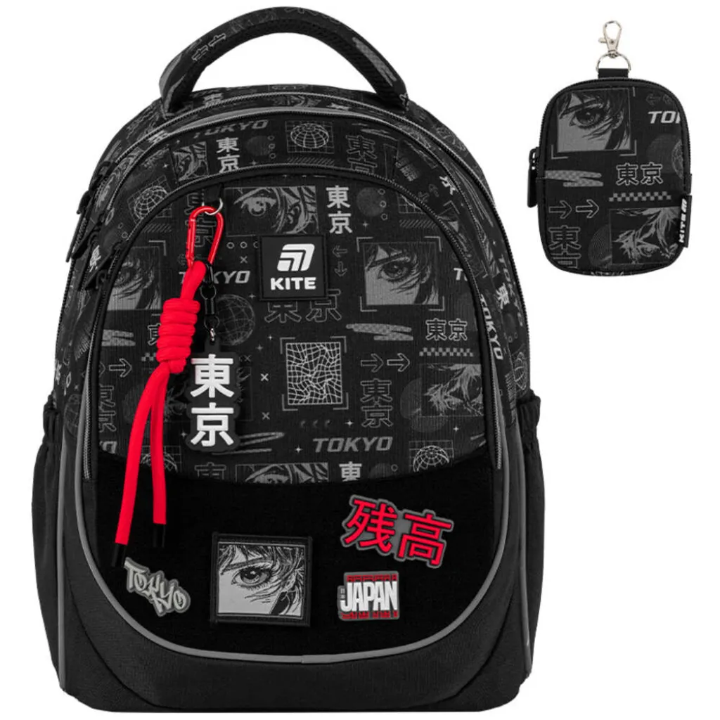 Ортопедичний рюкзак Kite Education Tokyo K25-700M-3, чорний Ортопедичний рюкзак Kite Education Tokyo K25-700M-3, чорний