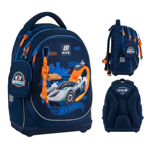 Ортопедичний рюкзак Kite Education Hot Wheels HW25-724S, синій - Фото№1 Ортопедичний рюкзак Kite Education Hot Wheels HW25-724S, синій - Фото№1