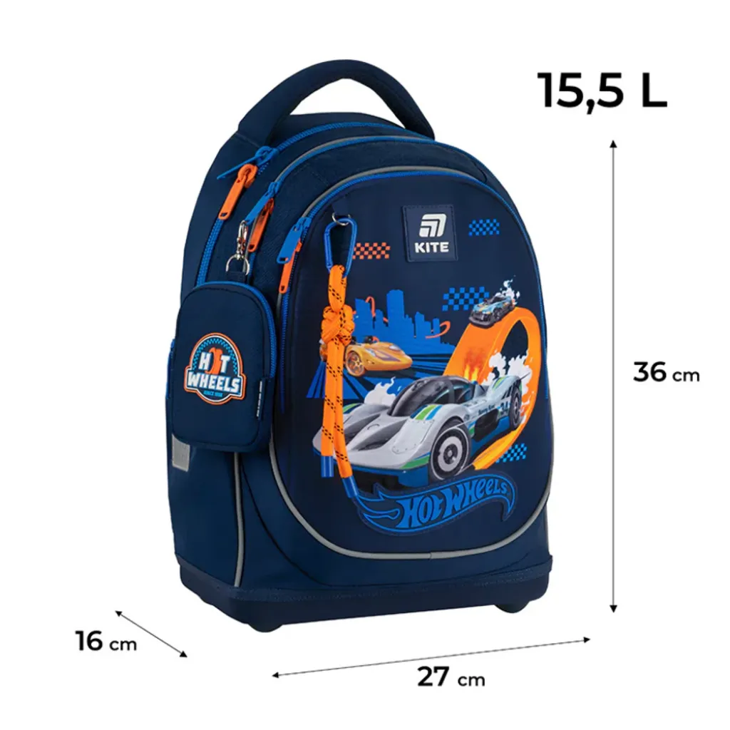 Ортопедичний рюкзак Kite Education Hot Wheels HW25-724S, синій Ортопедичний рюкзак Kite Education Hot Wheels HW25-724S, синій