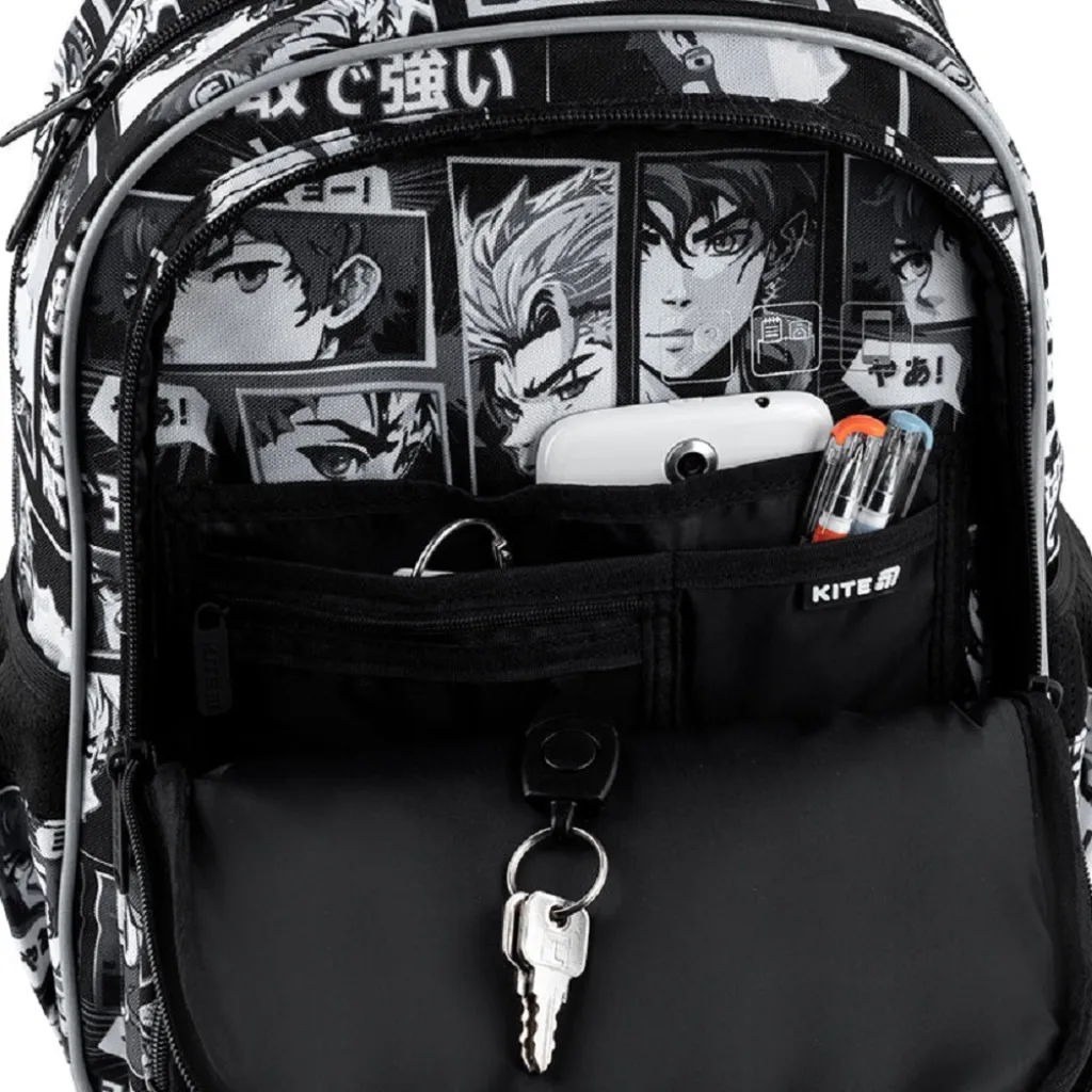 Ортопедичний рюкзак шкільний Kite Education Anime Boy K25-773M-4, чорний Ортопедичний рюкзак шкільний Kite Education Anime Boy K25-773M-4, чорний