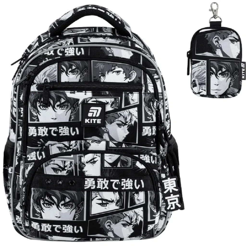 Ортопедичний рюкзак шкільний Kite Education Anime Boy K25-773M-4, чорний Ортопедичний рюкзак шкільний Kite Education Anime Boy K25-773M-4, чорний