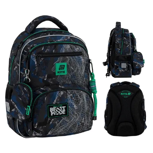 Ортопедичний рюкзак шкільний Kite Education Beast Mode K25-773M-3, чорно-синій - Фото№1 Ортопедичний рюкзак шкільний Kite Education Beast Mode K25-773M-3, чорно-синій - Фото№1