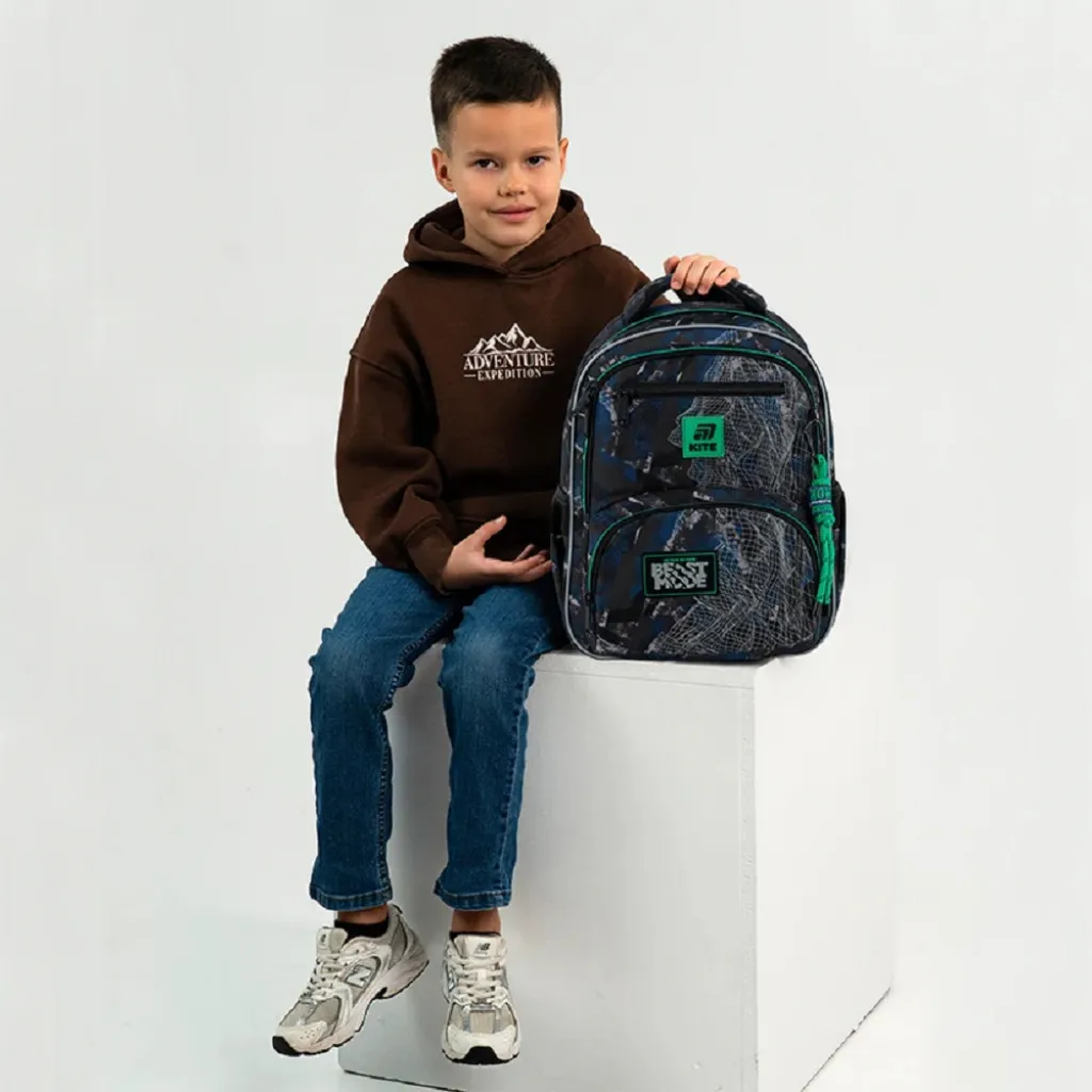 Ортопедичний рюкзак шкільний Kite Education Beast Mode K25-773M-3, чорно-синій Ортопедичний рюкзак шкільний Kite Education Beast Mode K25-773M-3, чорно-синій