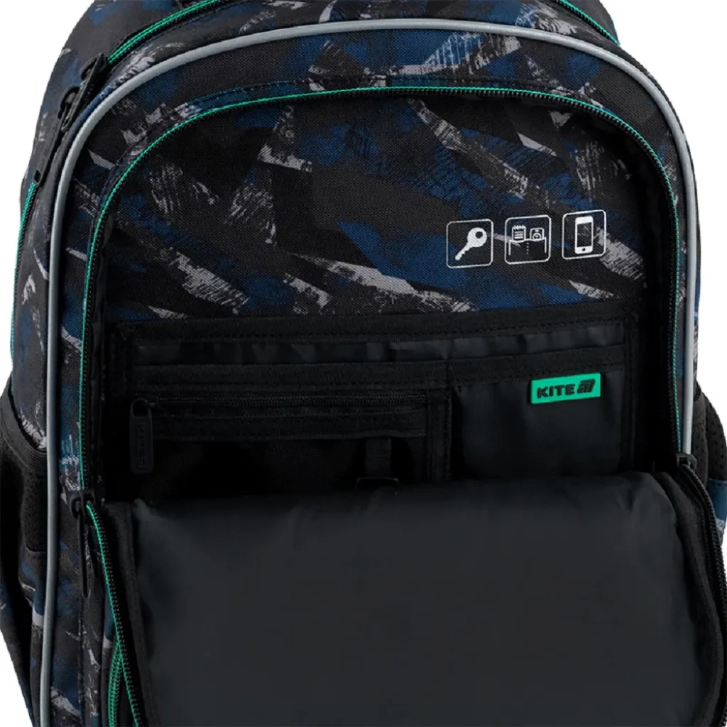 Ортопедичний рюкзак шкільний Kite Education Beast Mode K25-773M-3, чорно-синій Ортопедичний рюкзак шкільний Kite Education Beast Mode K25-773M-3, чорно-синій