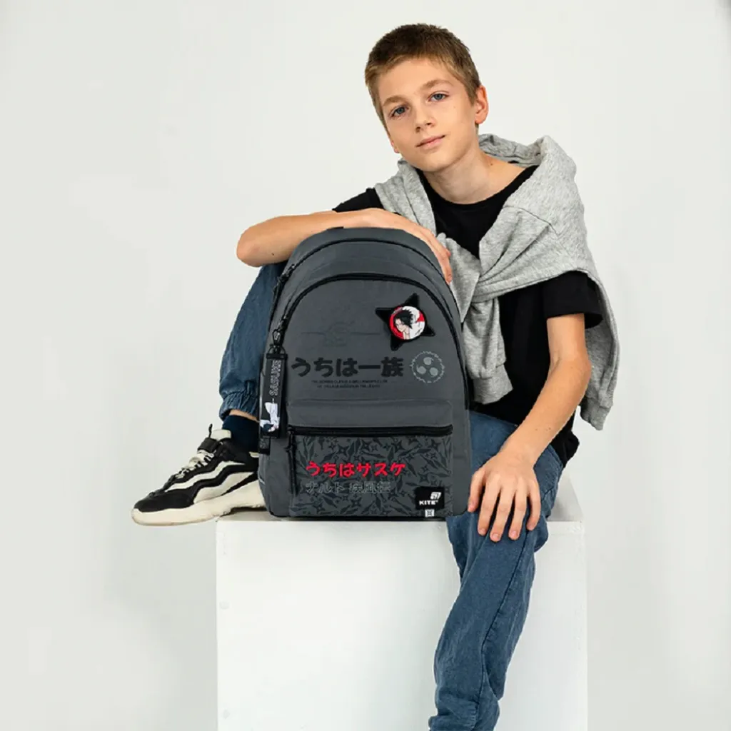 Ортопедичний рюкзак шкільний Kite Education teens Naruto Shippuden NR25-2575M, сірий Ортопедичний рюкзак шкільний Kite Education teens Naruto Shippuden NR25-2575M, сірий