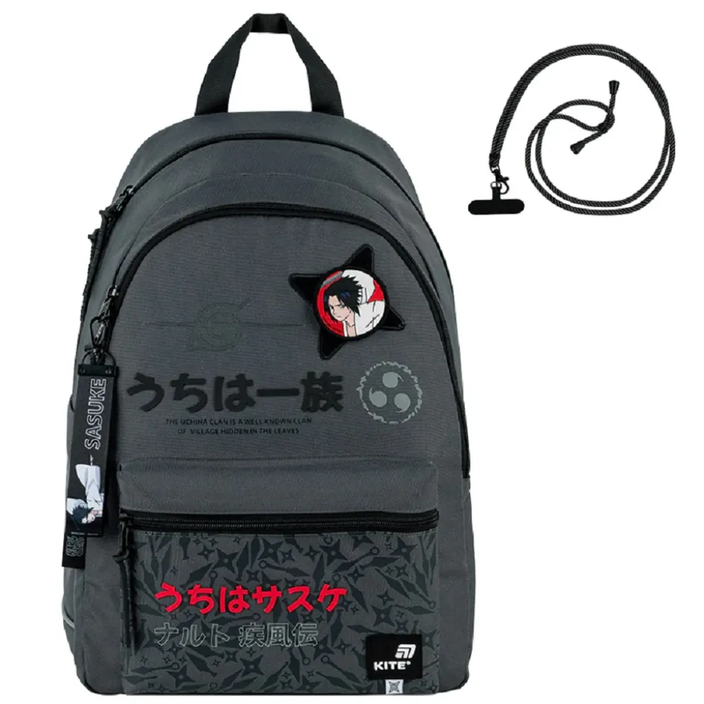 Ортопедичний рюкзак шкільний Kite Education teens Naruto Shippuden NR25-2575M, сірий Ортопедичний рюкзак шкільний Kite Education teens Naruto Shippuden NR25-2575M, сірий