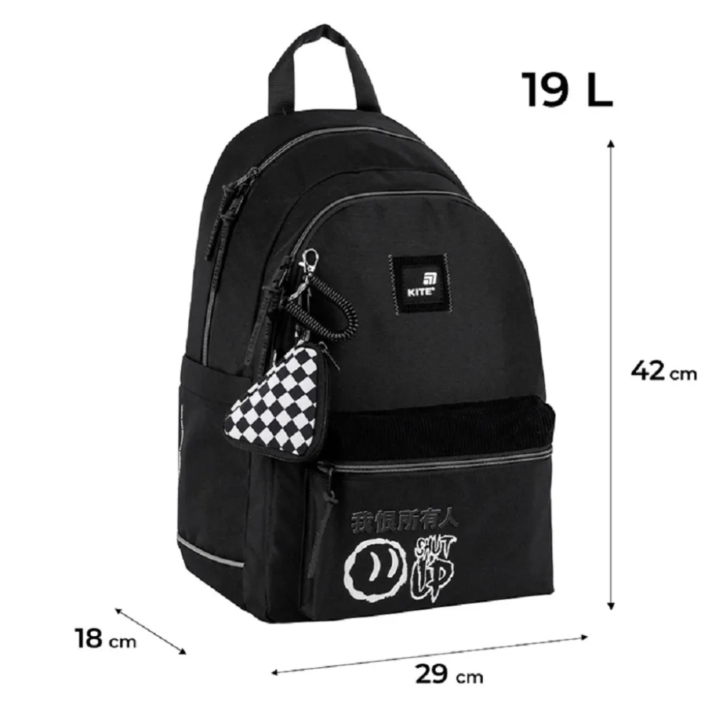 Ортопедичний рюкзак шкільний Kite Education teens K25-2575M-2, чорний Ортопедичний рюкзак шкільний Kite Education teens K25-2575M-2, чорний