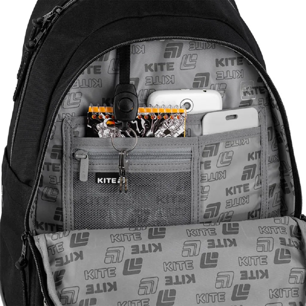 Ортопедичний рюкзак шкільний Kite Education teens K25-2575M-2, чорний Ортопедичний рюкзак шкільний Kite Education teens K25-2575M-2, чорний