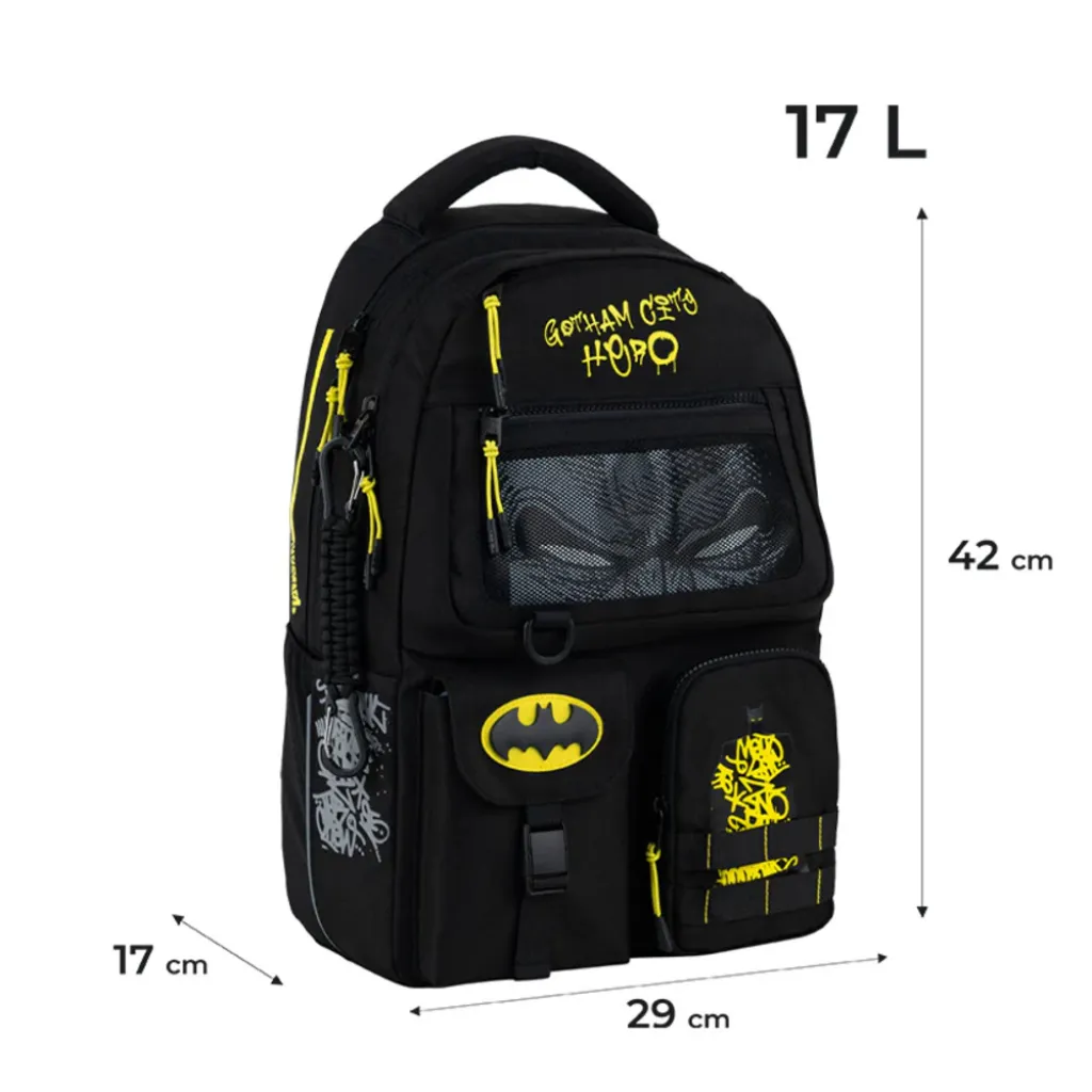 Ортопедичний рюкзак Kite Education teens DC Batman DC25-2587M, чорний Ортопедичний рюкзак Kite Education teens DC Batman DC25-2587M, чорний