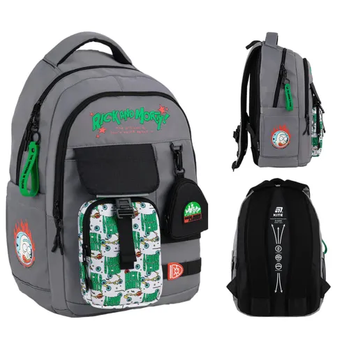 Ортопедичний рюкзак Kite Education teens Rick & Morty RM25-2597L, сірий - Фото№1 Ортопедичний рюкзак Kite Education teens Rick & Morty RM25-2597L, сірий - Фото№1
