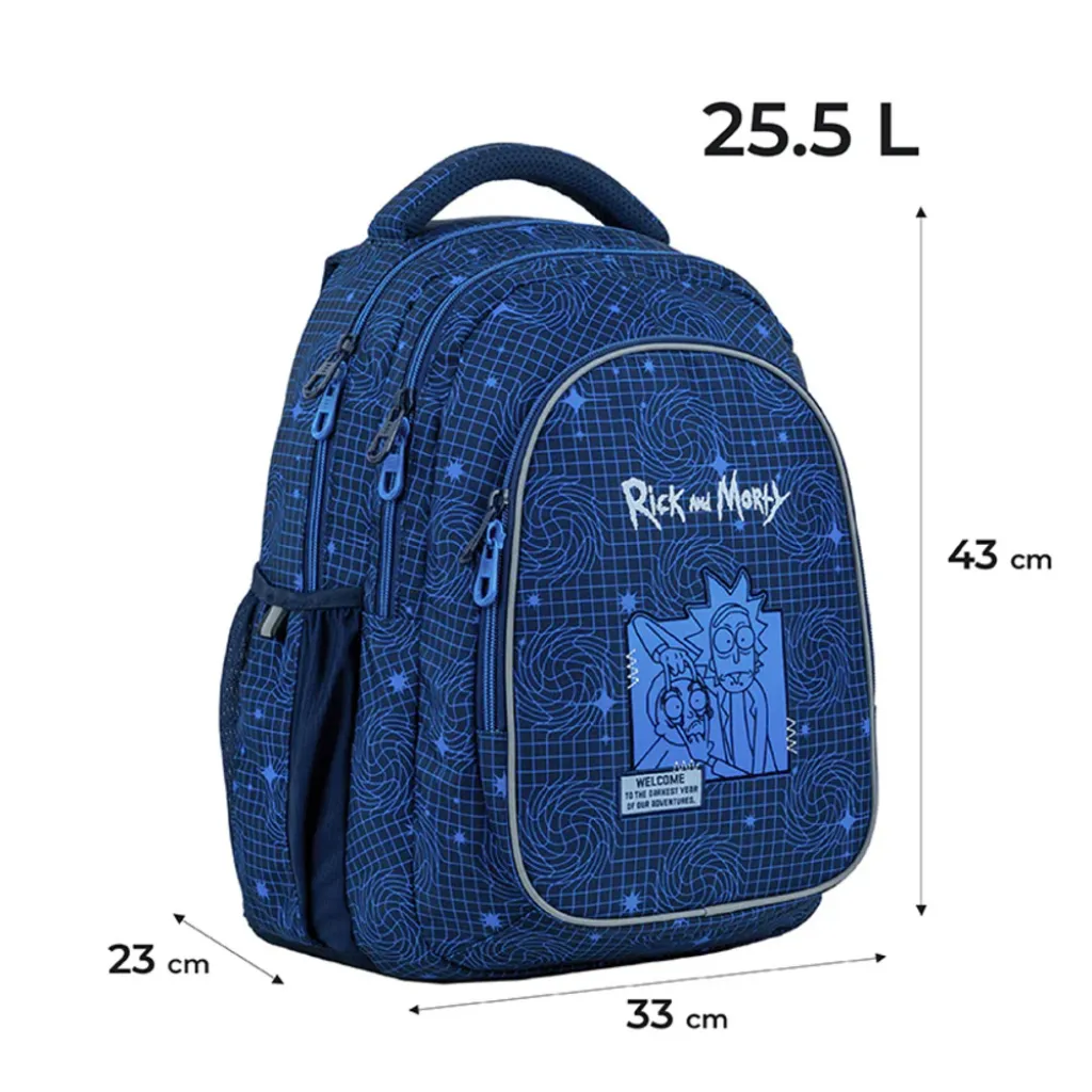 Ортопедичний рюкзак Kite Education Rick and Morty RM24-8001L, синій Ортопедичний рюкзак Kite Education Rick and Morty RM24-8001L, синій