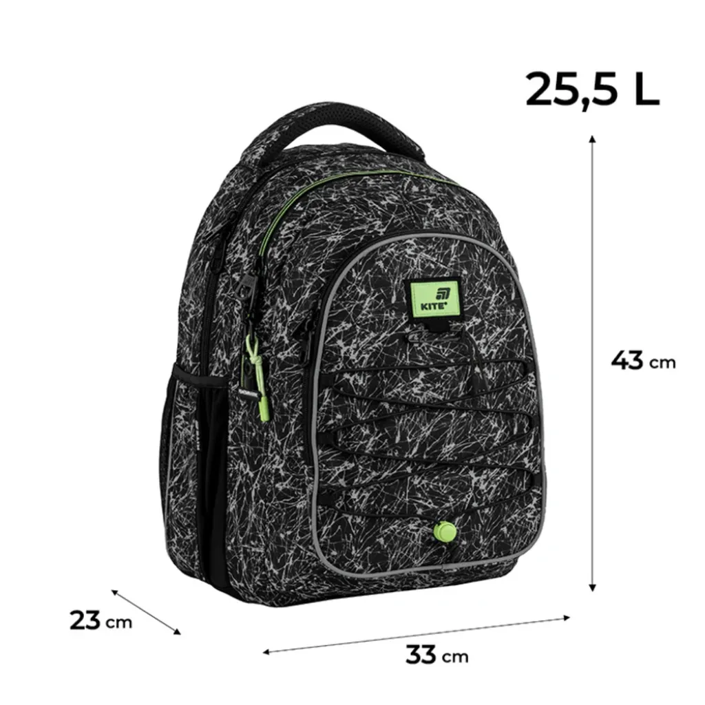 Ортопедичний рюкзак Kite Education teens K25-8001L-1, чорний Ортопедичний рюкзак Kite Education teens K25-8001L-1, чорний